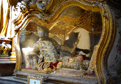 barokní relikviář s ostatky sv. Antonína